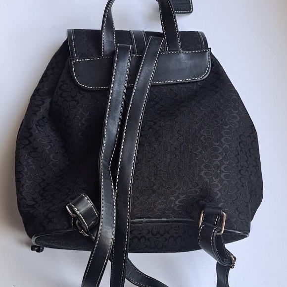 Black Women's Drawstring Backpack - Picture 3 of 7